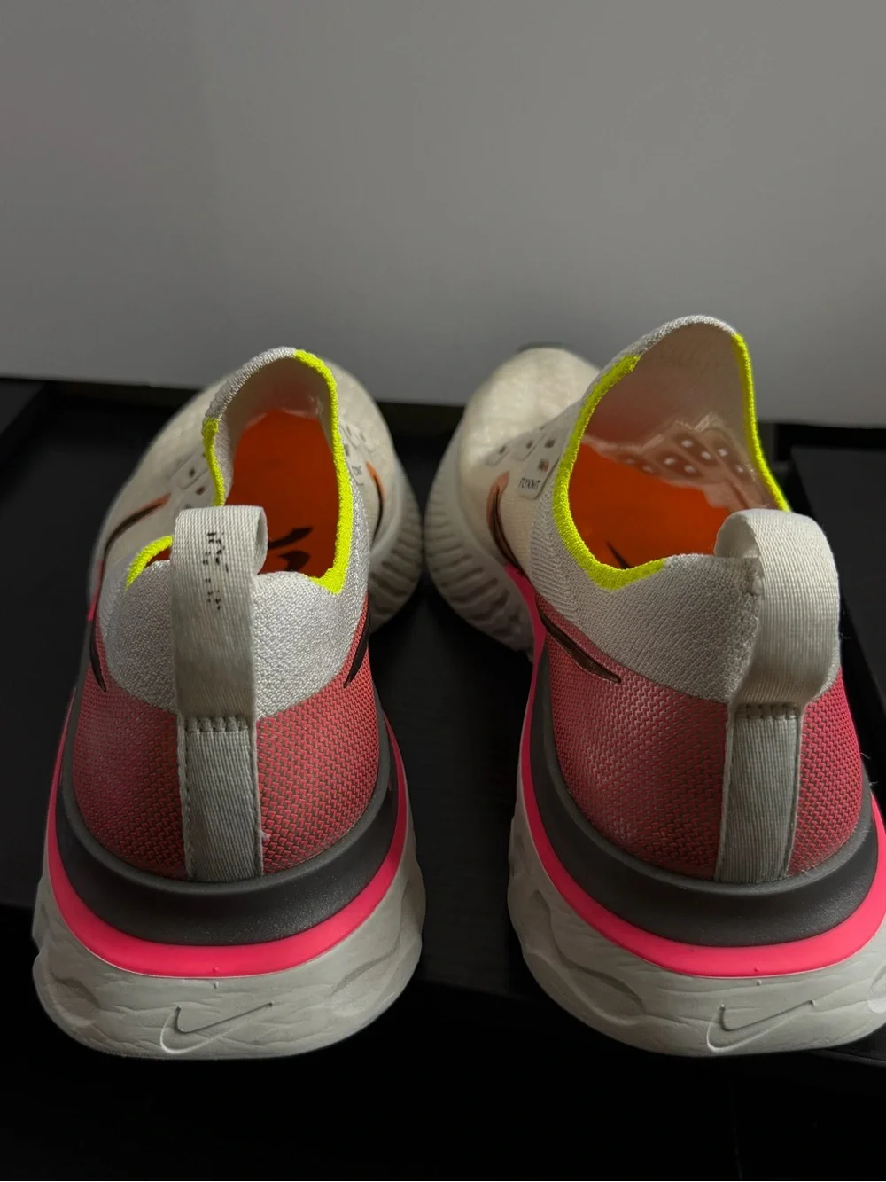 Nike Kids Slip-On Sneakers - Cream with Pink & Neon Yellow Accents